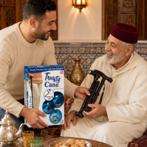 عصا مشي طبية قابلة للطي مع ضوء LED لمشي امن ومريح